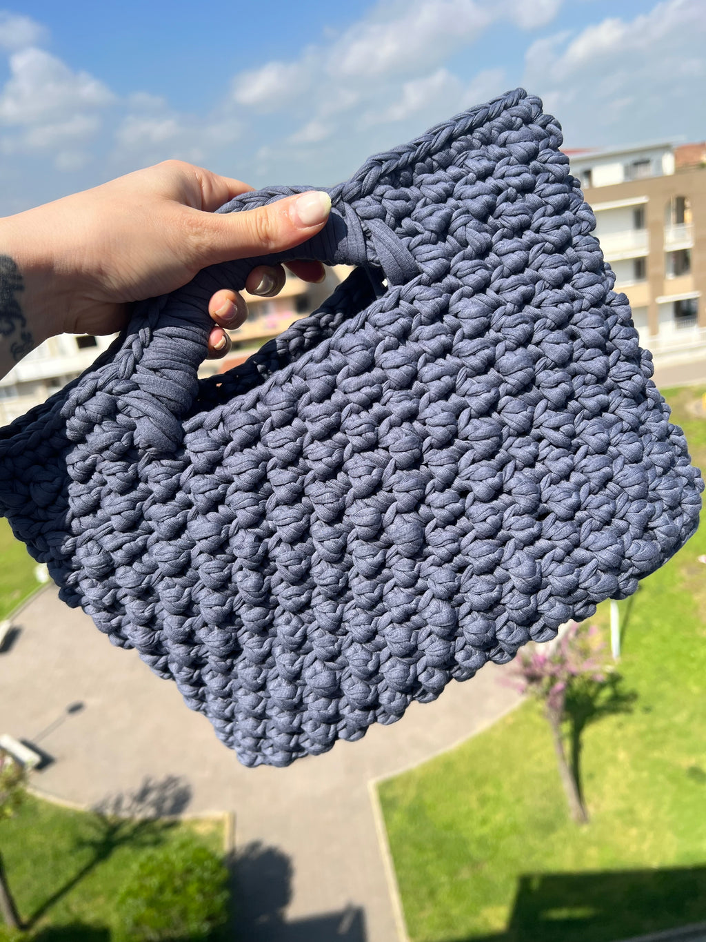 Bubble Totè Bag Grigio